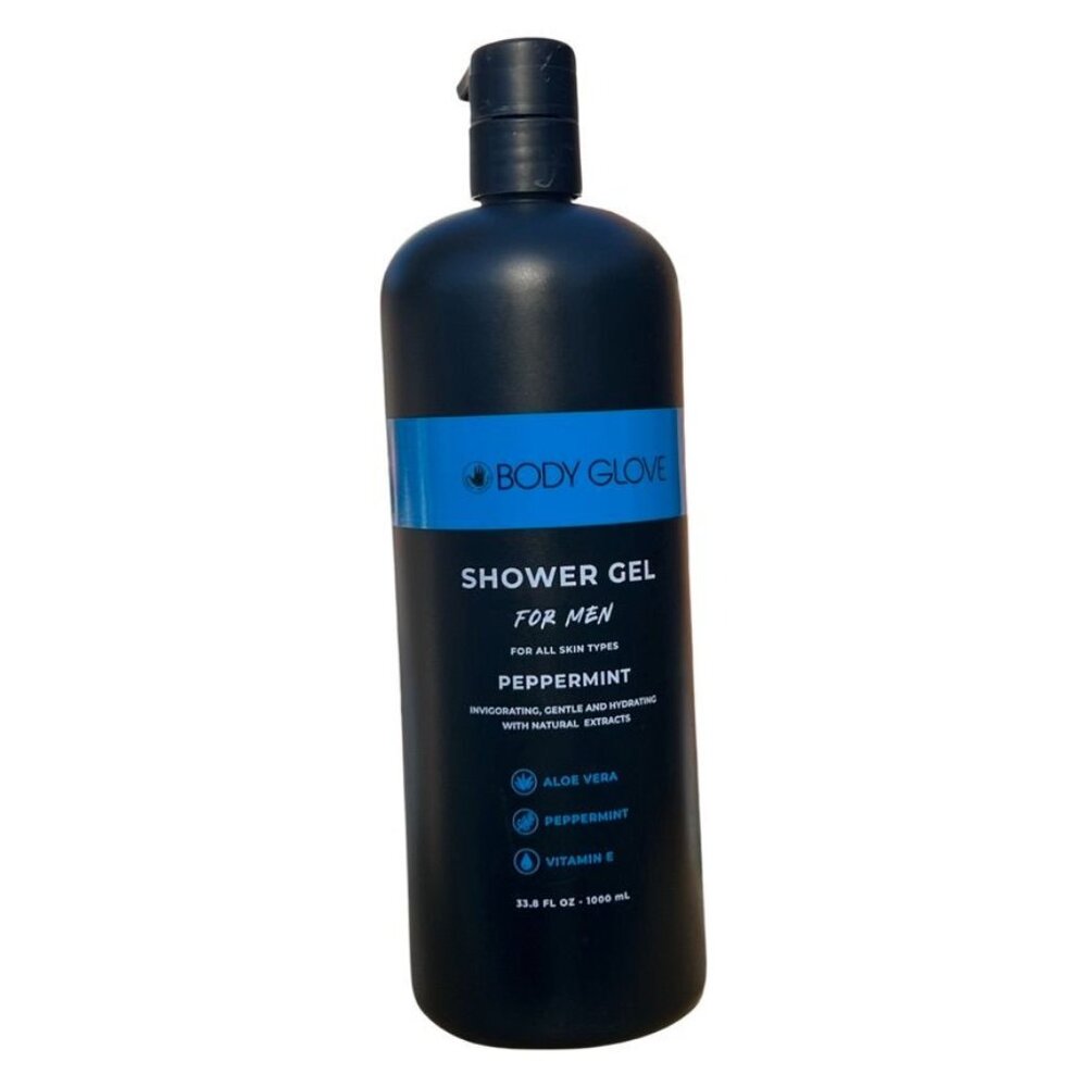 Body Glove - Shower Gel For Men Peppermint, Aloe Vera, Vitamin E - 33.8 fl oz